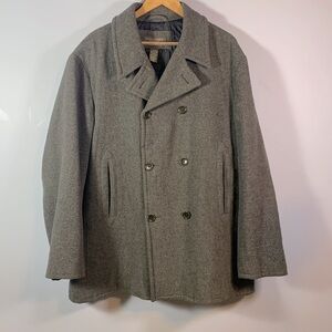 Banana republic size XL dark gray mens wool peacoat double breasted